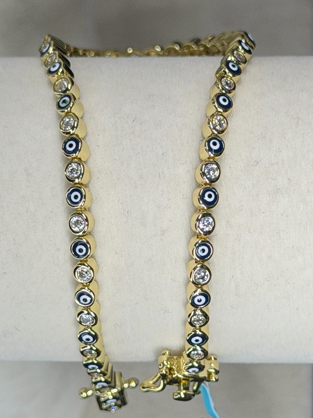 1.0 CTW moissanite 7.25 inch evil eye bracelet retail $790